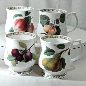 4 Queens England Hookers Fruit Mug 4" Fine Bone China Artist William Hooker